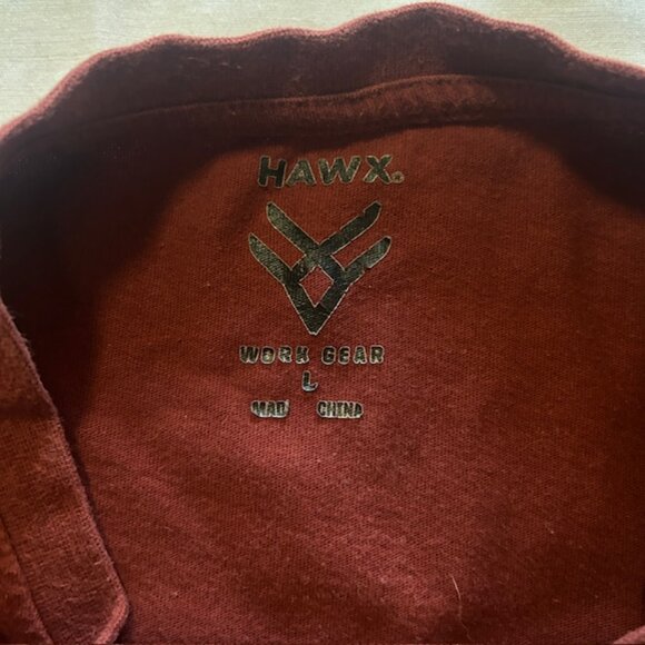 Hawk Work Gear Mens Top Large Rust Brown 100% cotton Long Sleeves - Picture 3 of 9